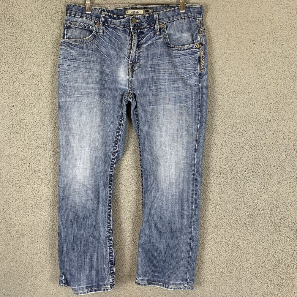 BKE Derek Jeans Men’s 34x29 Blue Straight Leg Medium Wash Cotton